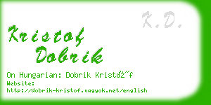 kristof dobrik business card